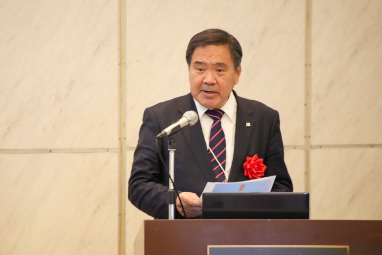 Prof. Kaoru Takara, President of NIED, delivering opening remarks at the workshop.