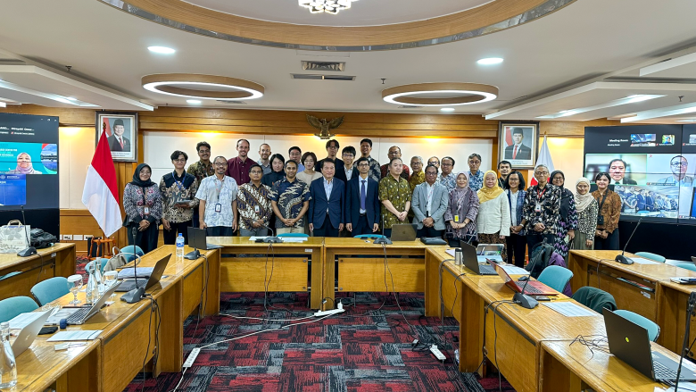 A group photo of participants from NIED, BRIN, and partner institutions at the first annual workshop.