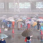 豪雨体験の様子