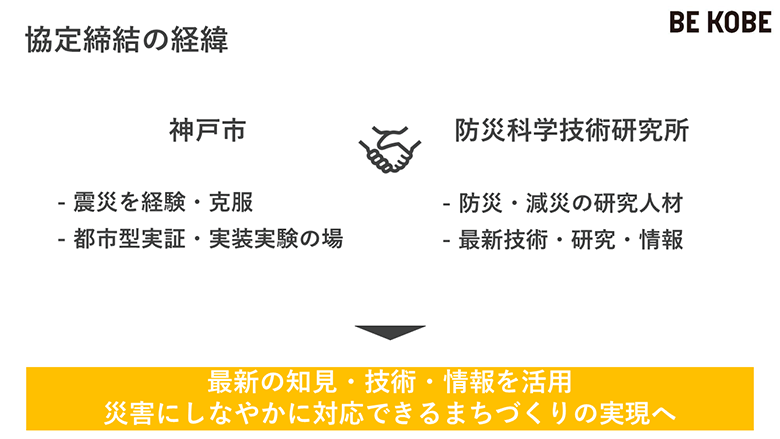 防災科研と神戸市の包括連携協定締結の経緯