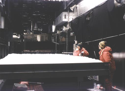 Spectral albedo measurement of artificial fresh snow.