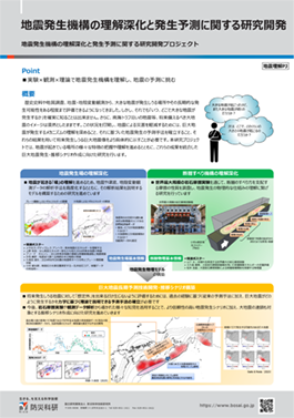 地震発生機構の理解深化と発生予測に関する研究開発