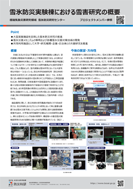 雪氷防災実験棟における雪害研究の概要